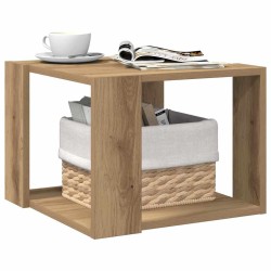Table basse chêne artisanal 40x40x30 cm bois d'ingénierie 581780581780