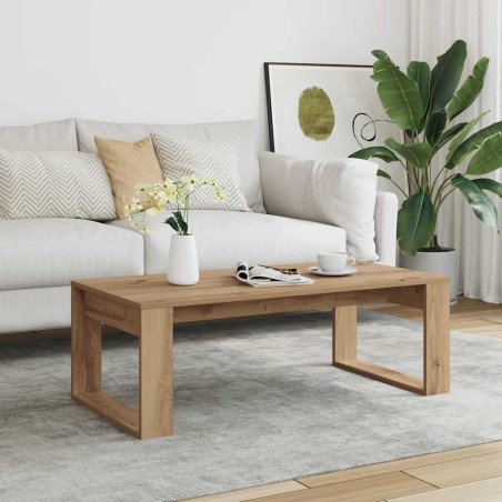 Table basse chêne artisanal 102x50x35 cm bois d'ingénierie 581784581784