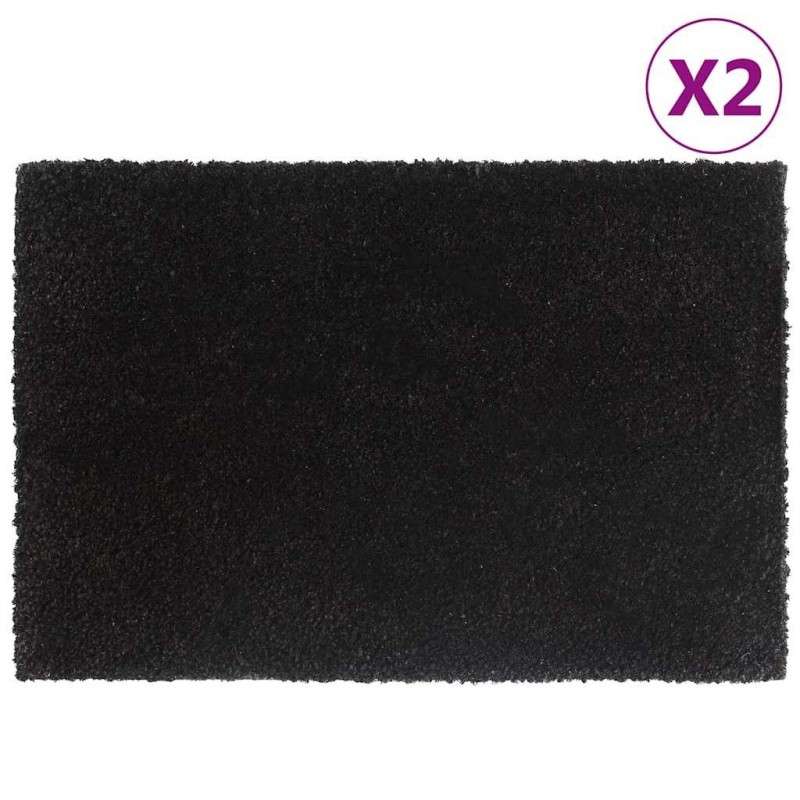 Tapis de porte 2 pcs noir 40x60 cm fibre de coco touffeté 581795581795