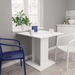 Table à manger Blanc 80x80x75 cm bois d'ingénierie 581796581796