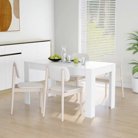 Table à manger Blanc 140x74,5x76 cm Bois d'ingénierie 581797581797