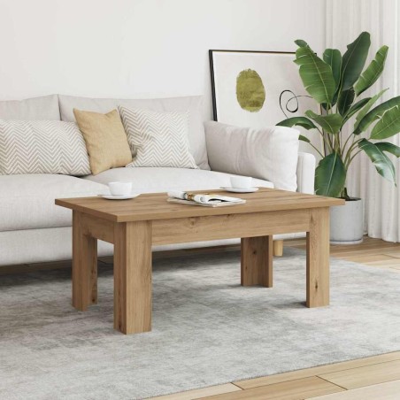 Table basse chêne artisanal 100x60x42 cm bois d'ingénierie 581803581803