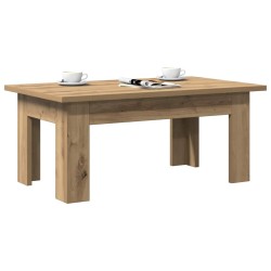 Table basse chêne artisanal 100x60x42 cm bois d'ingénierie 581803581803