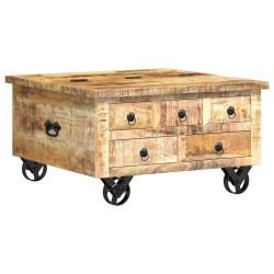 Table basse Bois de manguier brut 70 x 70 x 40 cm 581804581804