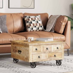 Table basse Bois de manguier brut 70 x 70 x 40 cm 581804581804