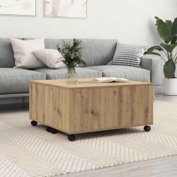 Table basse Chêne artisanal 75 x 75 x 38 cm Bois d'ingénierie 581805581805