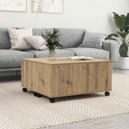 Table basse Chêne artisanal 75 x 75 x 38 cm Bois d'ingénierie 581805581805