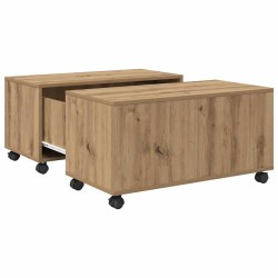 Table basse Chêne artisanal 75 x 75 x 38 cm Bois d'ingénierie 581805581805