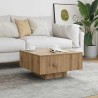 Table basse chêne artisanal 60x60x31,5 cm bois d'ingénierie 581806581806