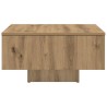 Table basse chêne artisanal 60x60x31,5 cm bois d'ingénierie 581806581806