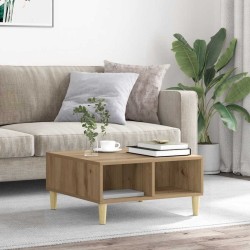 Table basse chêne artisanal 60x60x30 cm bois d'ingénierie 581807581807