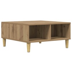 Table basse chêne artisanal 60x60x30 cm bois d'ingénierie 581807581807