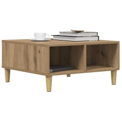 Table basse chêne artisanal 60x60x30 cm bois d'ingénierie 581807581807