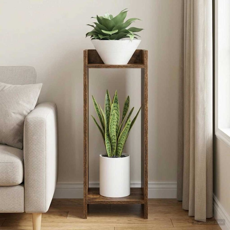 Support de Plante Chêne Fumé 30 x 30 x 80 cm Bois d’ingénierie 581813581813