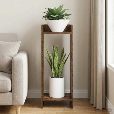 Support de Plante Chêne Fumé 30 x 30 x 80 cm Bois d’ingénierie 581813581813