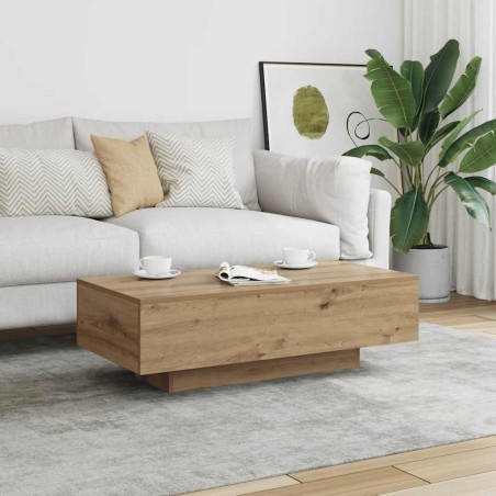 Table basse chêne artisanal 100x49,5x31 cm bois d'ingénierie 581820581820