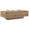 Table basse chêne artisanal 100x49,5x31 cm bois d'ingénierie 581820581820