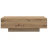 Table basse chêne artisanal 100x49,5x31 cm bois d'ingénierie 581820581820