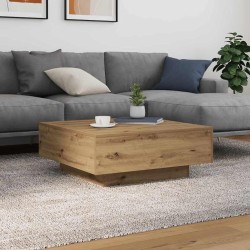 Table basse Chêne artisanal 80 x 80 x 31 cm Bois d'ingénierie 581821581821