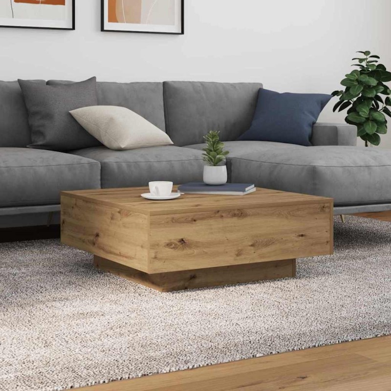 Table basse Chêne artisanal 80 x 80 x 31 cm Bois d'ingénierie 581821581821