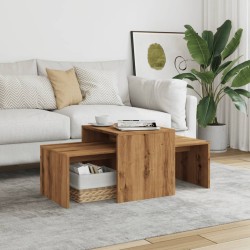 Table basse chêne artisanal 100x48x40 cm bois d'ingénierie 581822581822