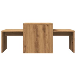 Table basse chêne artisanal 100x48x40 cm bois d'ingénierie 581822581822