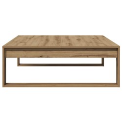 Table basse chêne artisanal 100x100x35 cm bois d'ingénierie 581823581823