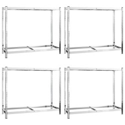 Porte-pneus à 2 niveaux 4 pcs Argenté 110x40x110 cm Acier 581826581826