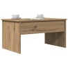 Table basse chêne artisanal 80x50,5x41,5 cm bois d'ingénierie 581832581832