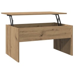 Table basse chêne artisanal 80x50,5x41,5 cm bois d'ingénierie 581832581832