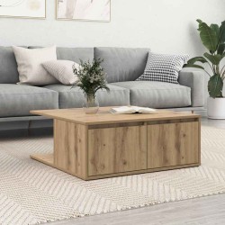 Table basse chêne artisanal 80 x 80 x 31 cm Bois d'ingénierie 581833581833