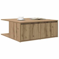 Table basse chêne artisanal 80 x 80 x 31 cm Bois d'ingénierie 581833581833