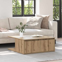 Table basse chêne artisanal 80 x 80 x 31 cm Bois d'ingénierie 581833581833