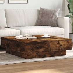 Table basse Chêne fumé 90x90x28 cm Bois d'ingénierie 581835581835