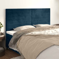 Tête de lit Bleu foncé 200 x 5 x 118/128 cm Velours 581837581837