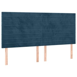 Tête de lit Bleu foncé 200 x 5 x 118/128 cm Velours 581837581837
