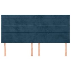 Tête de lit Bleu foncé 200 x 5 x 118/128 cm Velours 581837581837
