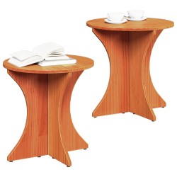 Table basse 2 pcs Brun cire Bois massif en pin 581838581838