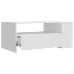 Table basse blanc 102x55x42 cm bois d'ingénierie 581841581841