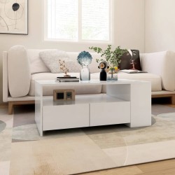 Table basse blanc 102x55x42 cm bois d'ingénierie 581841581841