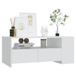 Table basse blanc 102x55x42 cm bois d'ingénierie 581841581841