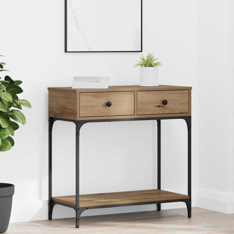 Table console chêne artisanal 75 x 34,5 x 75 cm 581843581843