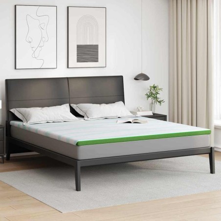 Surmatelas Blanc et vert 180 x 200 cm Tissu Jacquard 581849581849