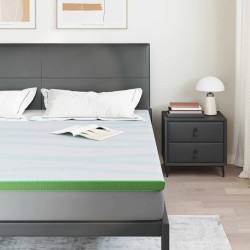 Surmatelas Blanc et vert 180 x 200 cm Tissu Jacquard 581849581849