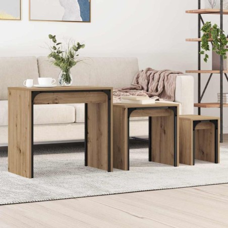 Table basse 3 pcs Chêne artisanal 60 x 35 x 56 cm 581850581850
