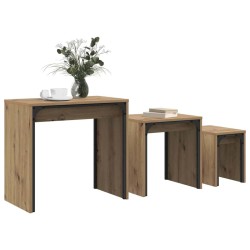 Table basse 3 pcs Chêne artisanal 60 x 35 x 56 cm 581850581850