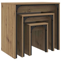 Table basse 3 pcs Chêne artisanal 60 x 35 x 56 cm 581850581850