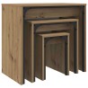 Table basse 3 pcs Chêne artisanal 60 x 35 x 56 cm 581850581850