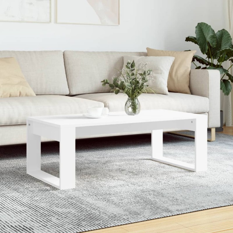 Table basse blanc 102x50x35 cm bois d'ingénierie 581853581853
