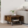 Table d'appoint avec roues Chêne fumé 50,5 x 50 x 30 cm 581855581855